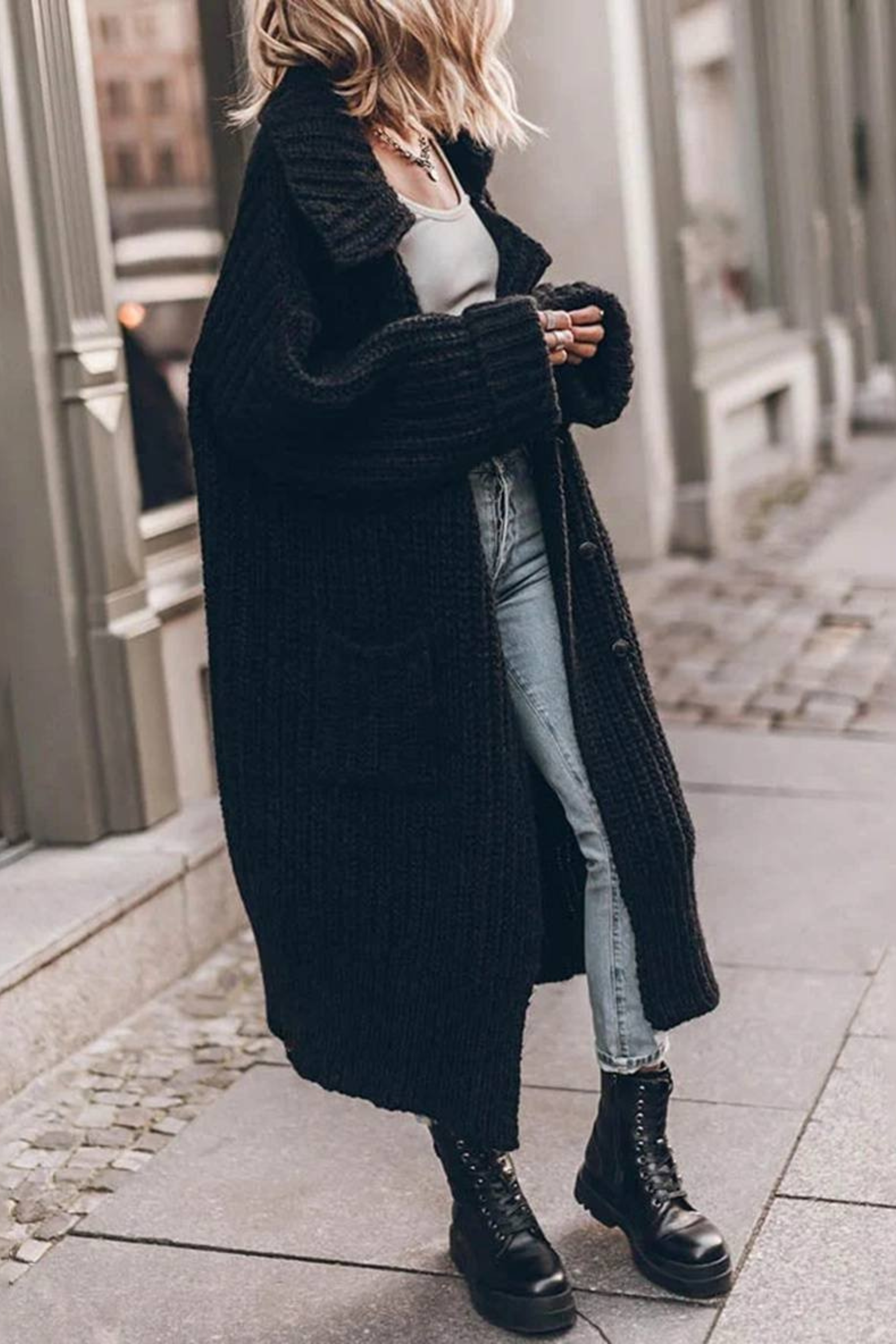 Women's Oversized Chunky Rib Knit Cardigan