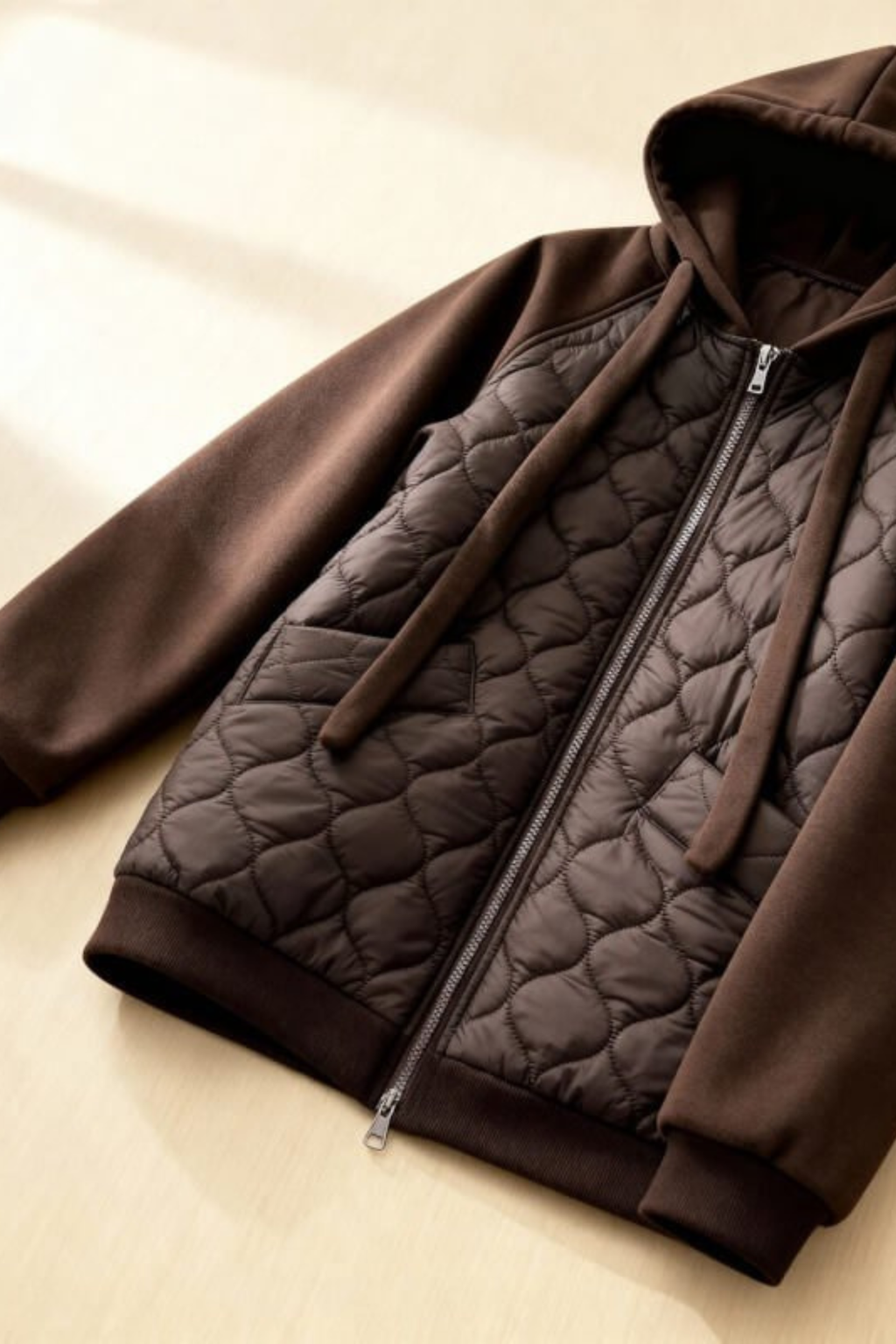 Women's Quilted Fleece-Lined Hooded Jacket