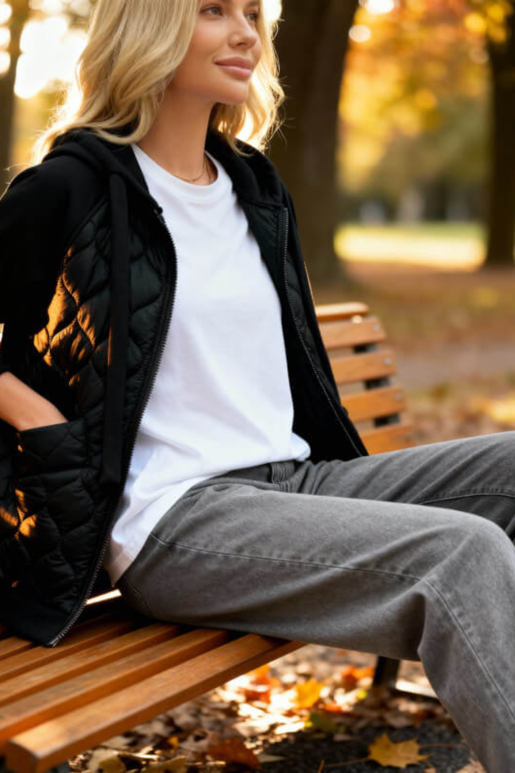 Women's Quilted Fleece-Lined Hooded Jacket