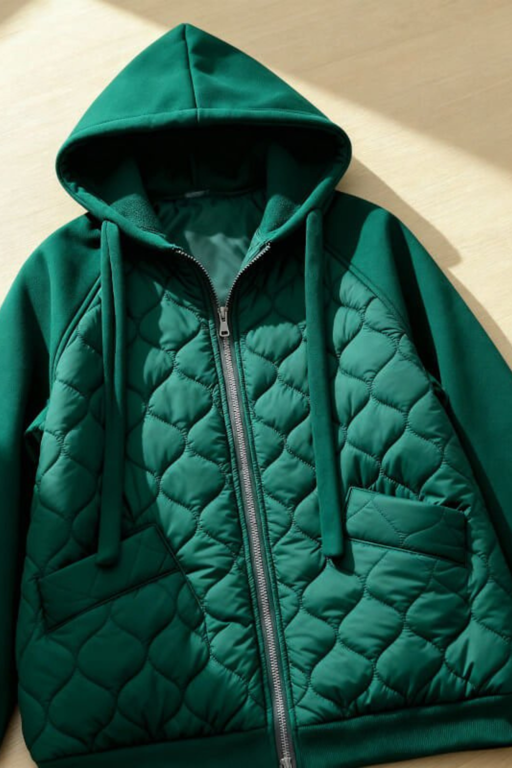 Women's Quilted Fleece-Lined Hooded Jacket