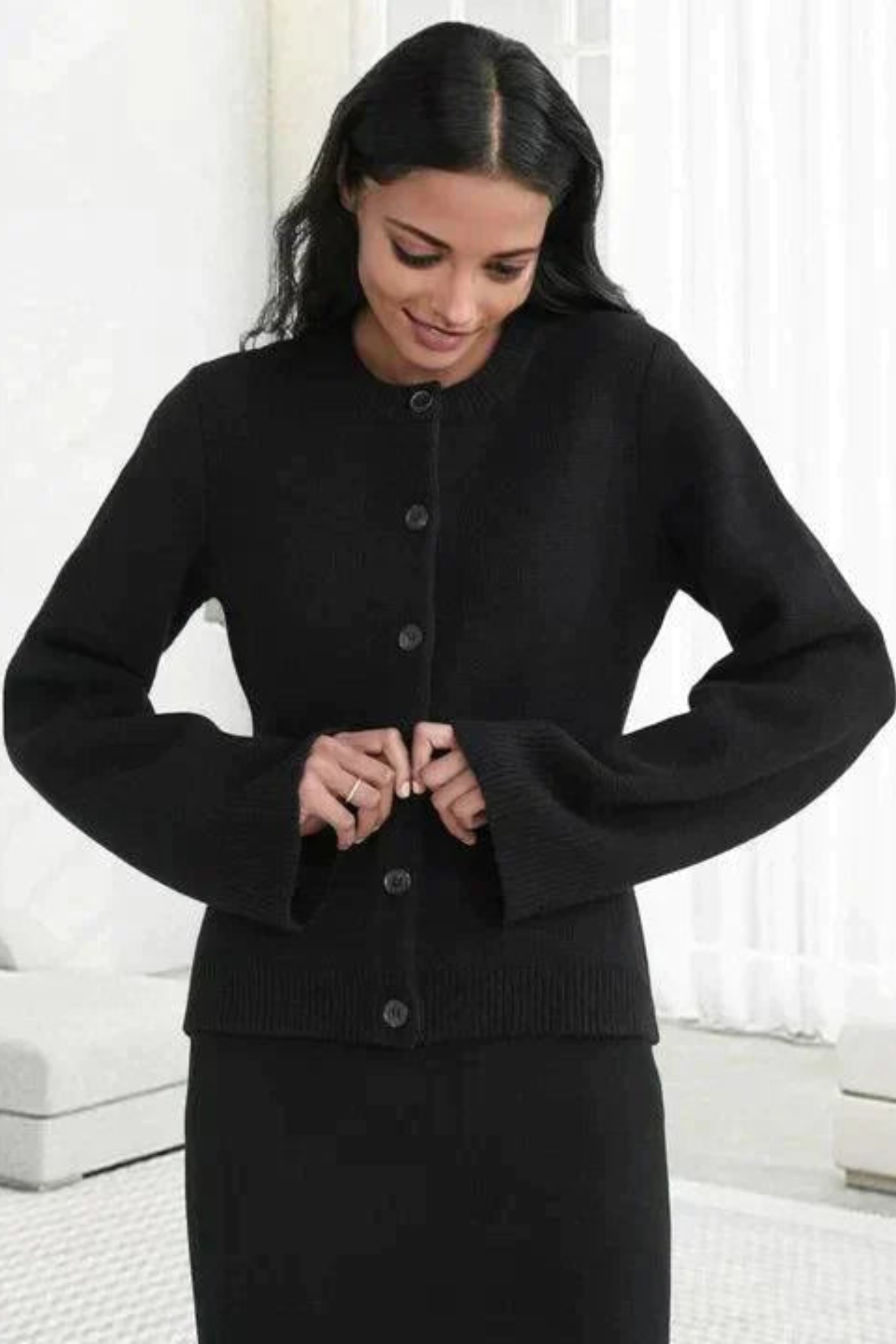 Women's Refined Wool Blend Knit Cardigan