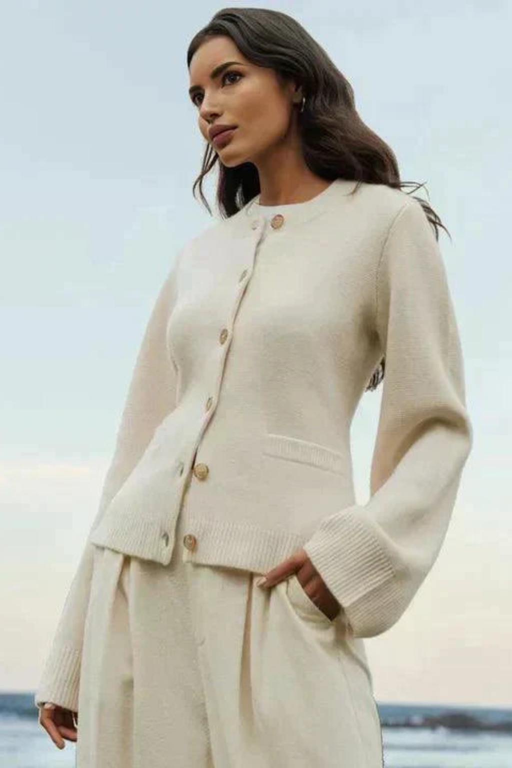 Women's Refined Wool Blend Knit Cardigan