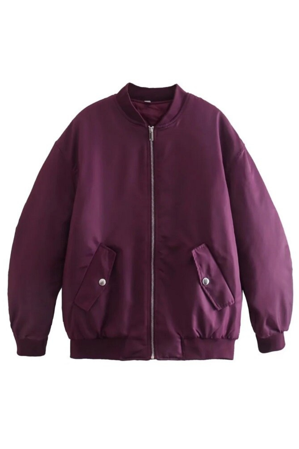 Women's Relaxed Fit Zip Bomber Jacket