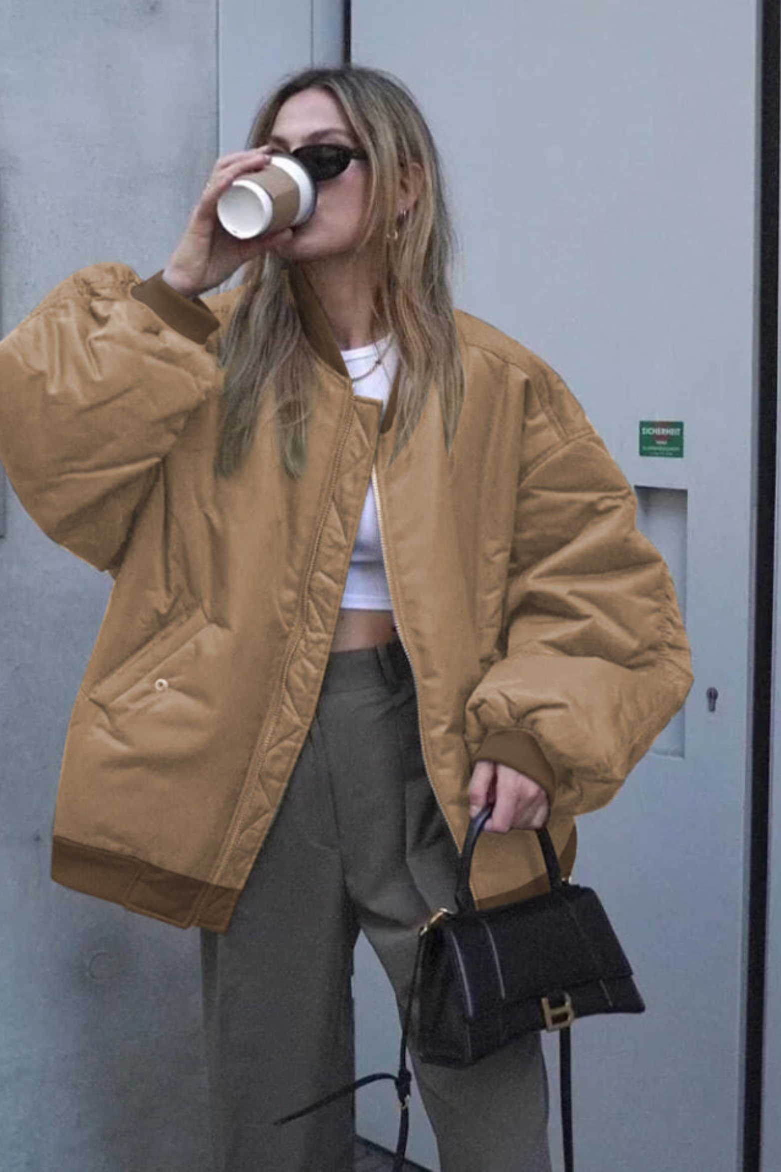 Women's Relaxed Fit Zip Bomber Jacket
