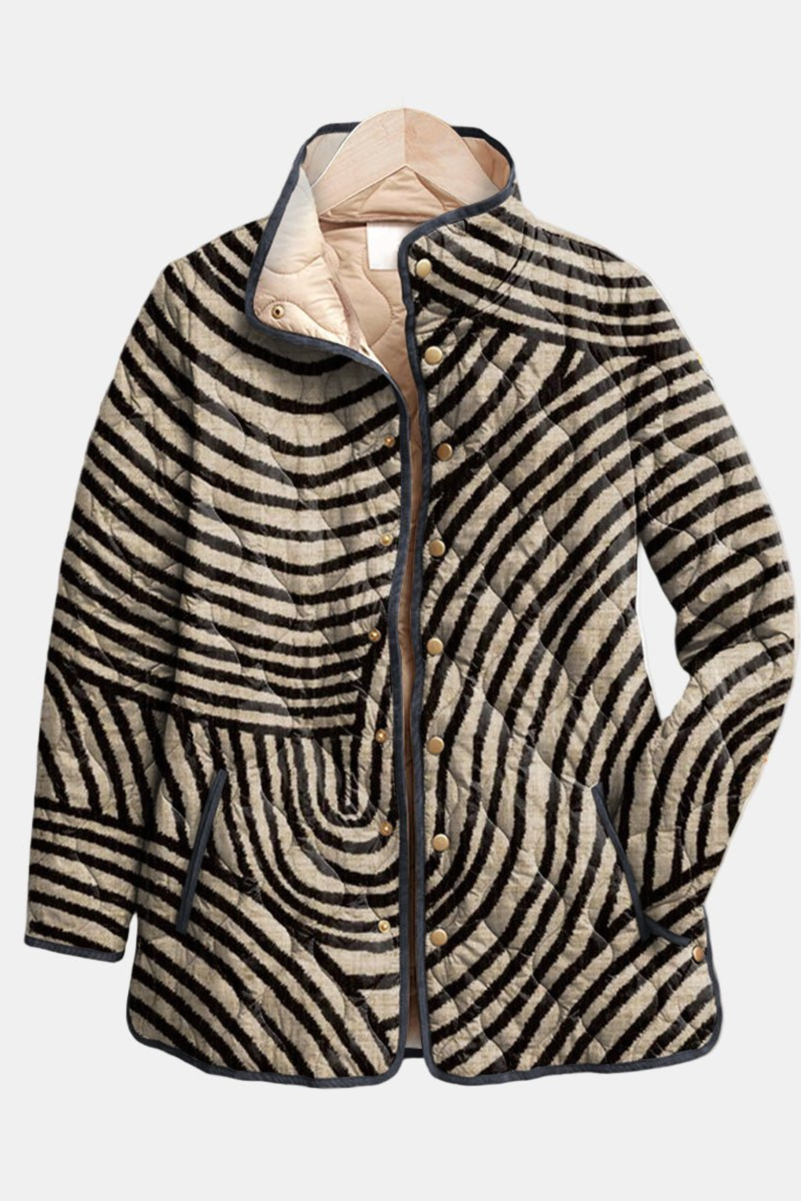 Retro Quilted Circle Pattern Jacket
