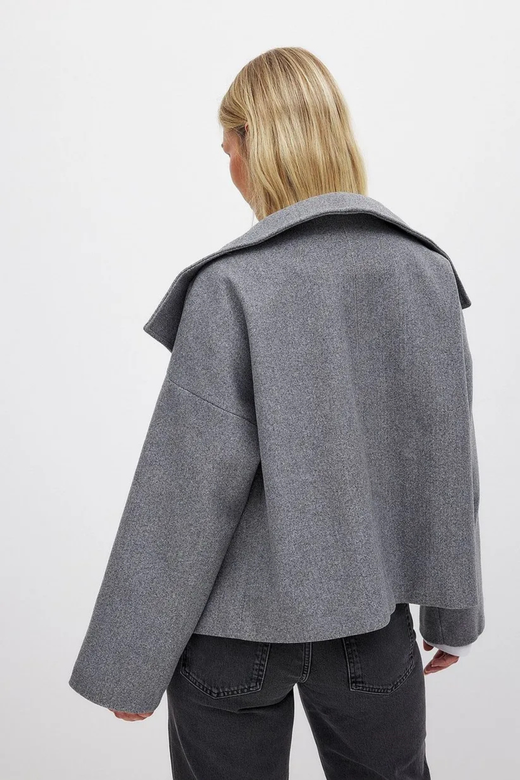 Short Double Breasted Wool Pea Coat