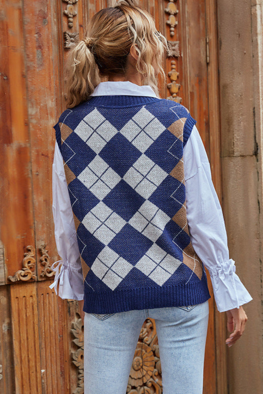 Women's Timeless Checkered Knit Vest
