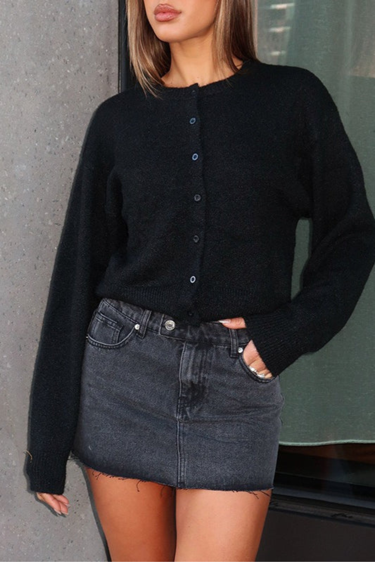 V-Neck Button Front Cardigan