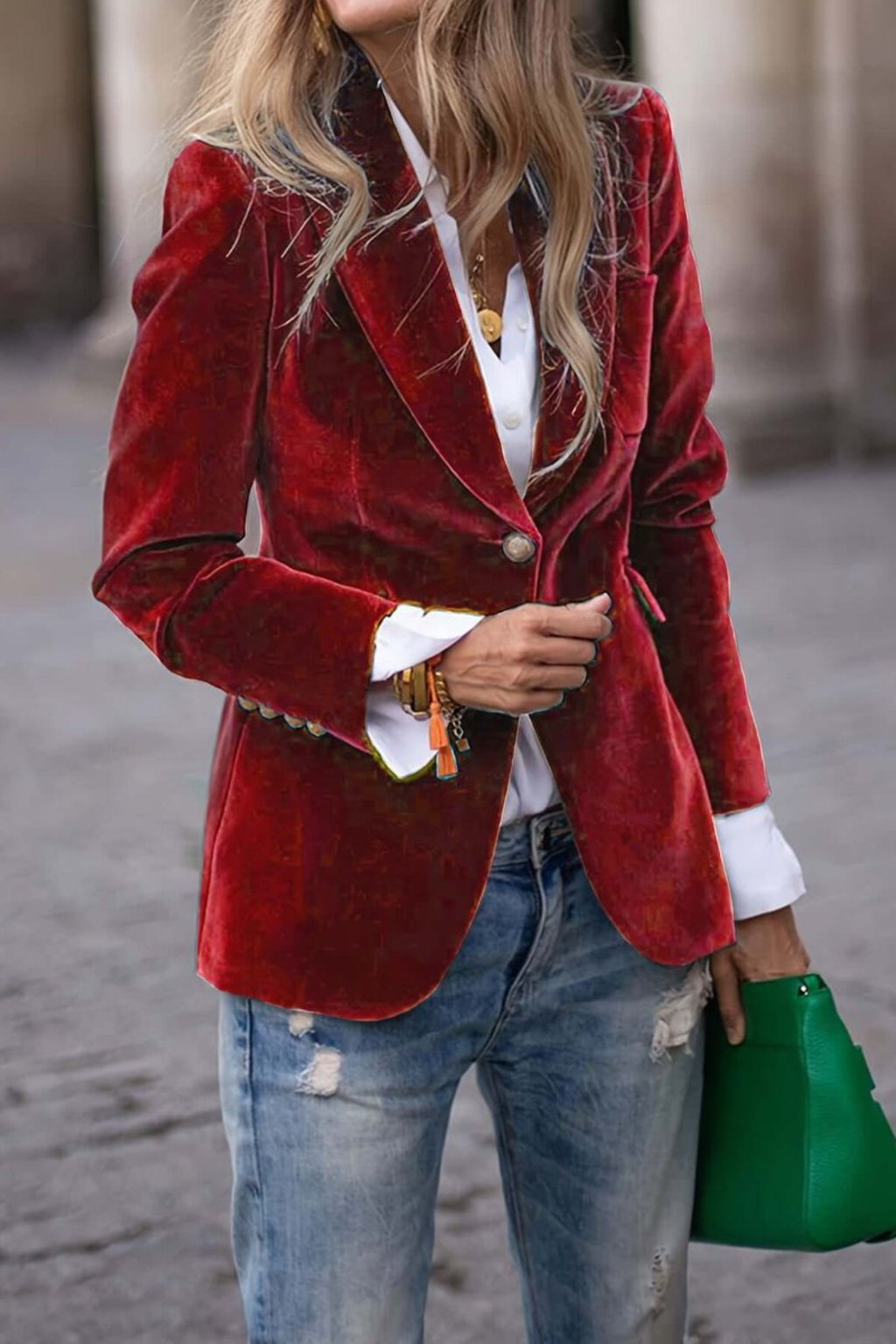 Women's Velvet Tailored Blazer Vest