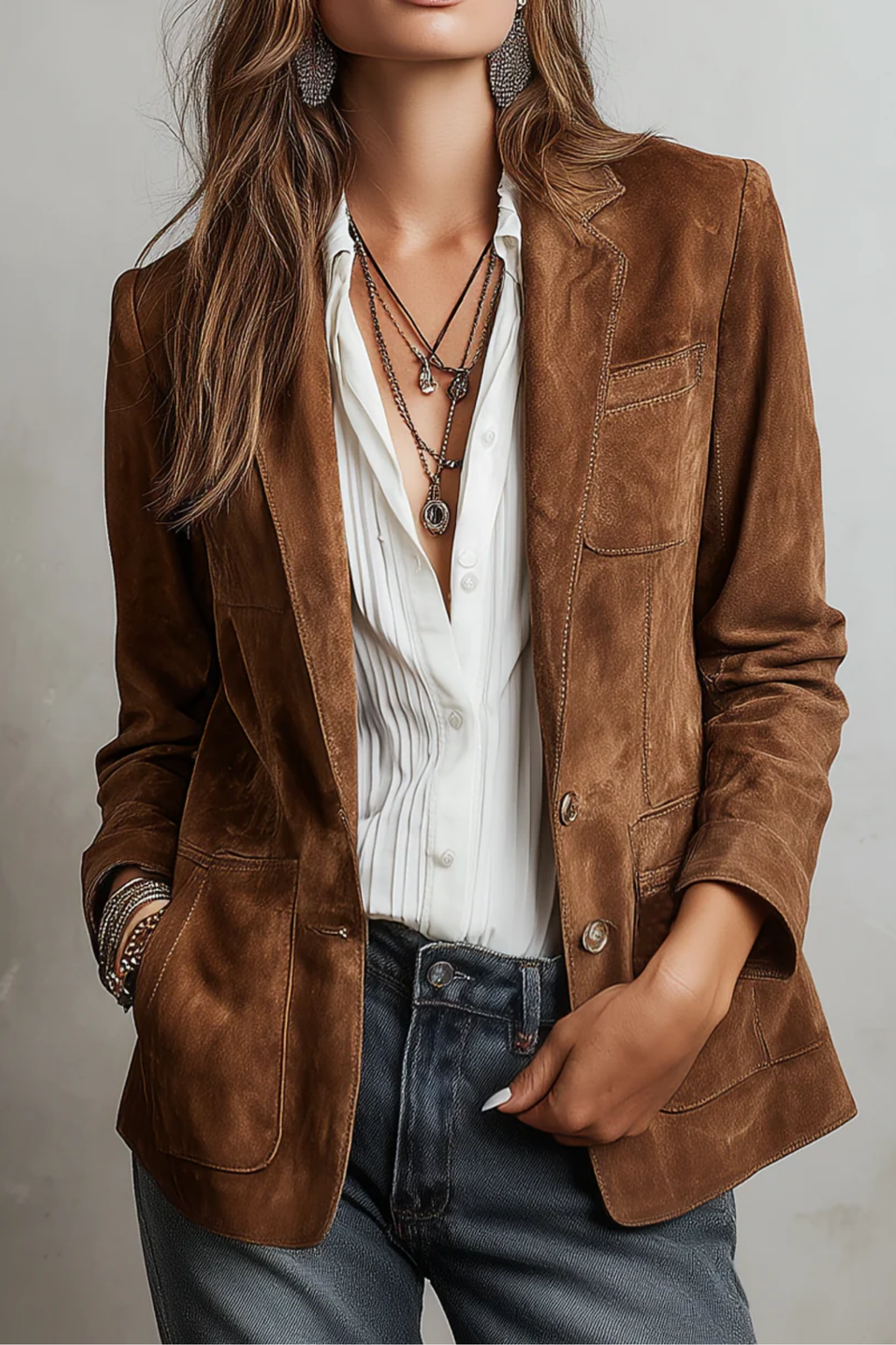 Vintage Camel Suede Jacket