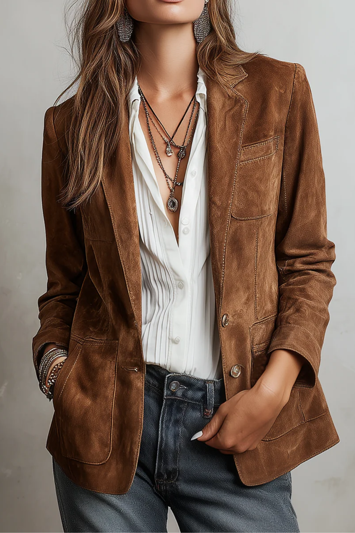 Vintage Camel Suede Jacket
