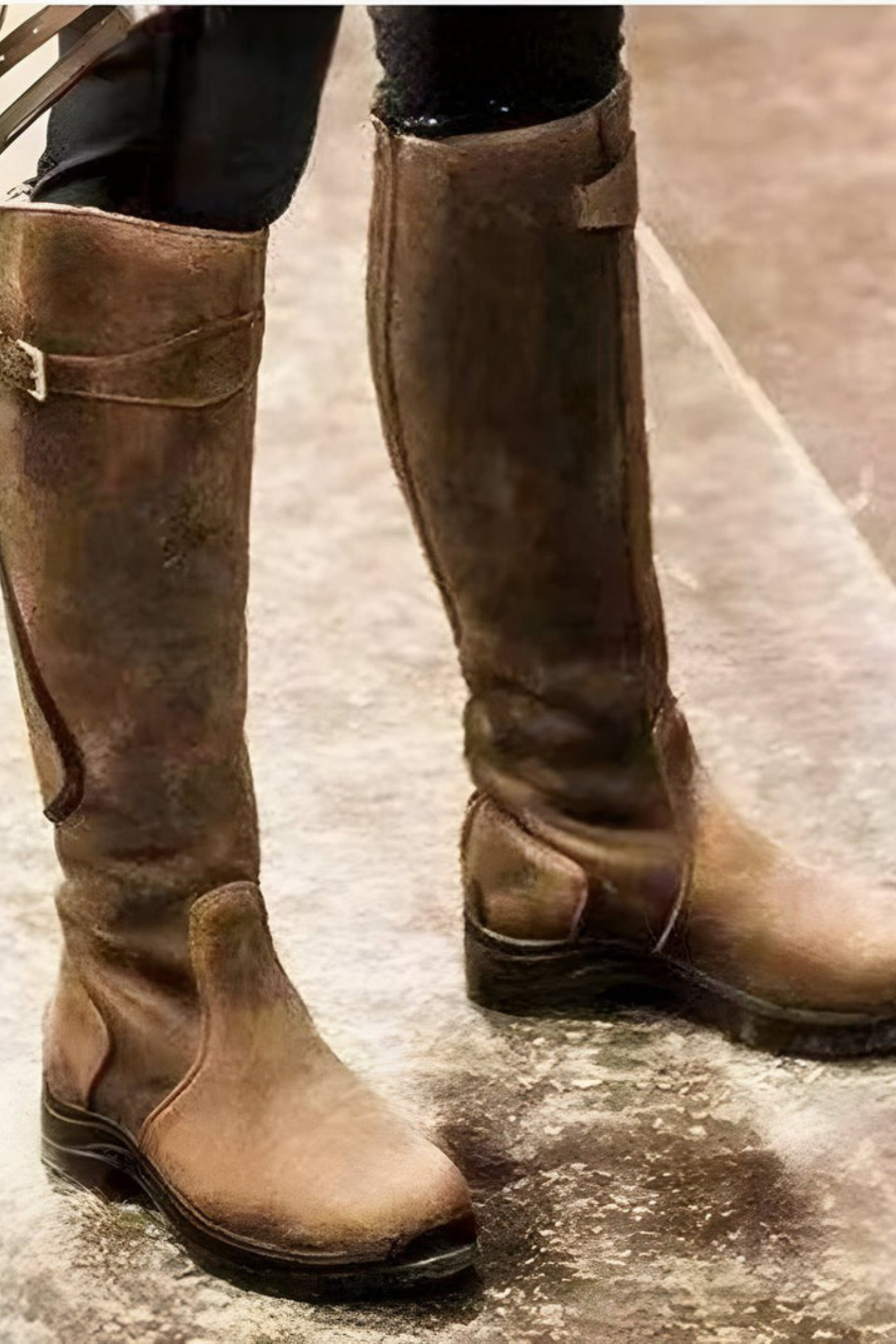 Women's Waterproof Leather Knee High Boots