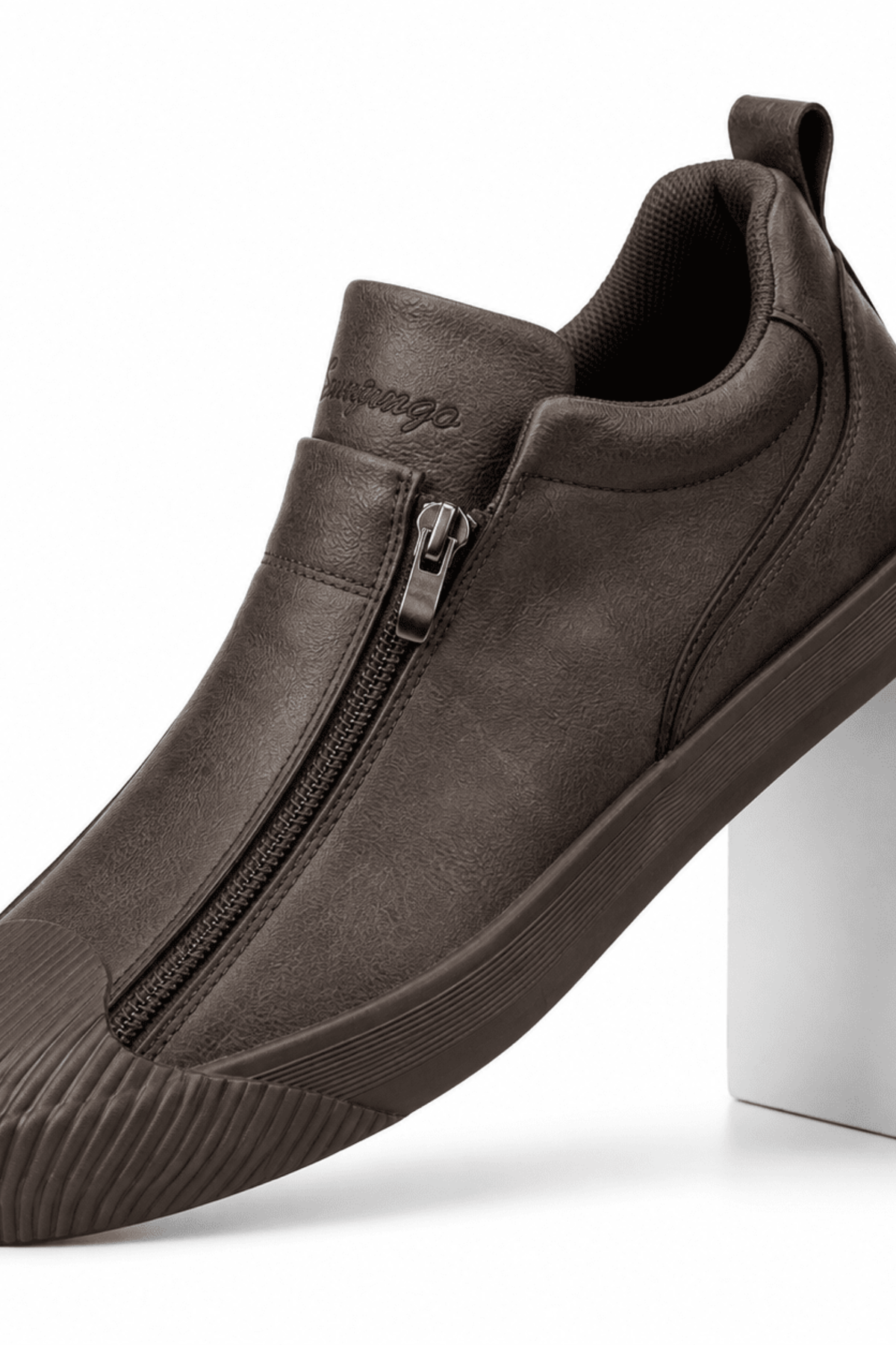 Women's Orthopedic Leather Zip Sneakers