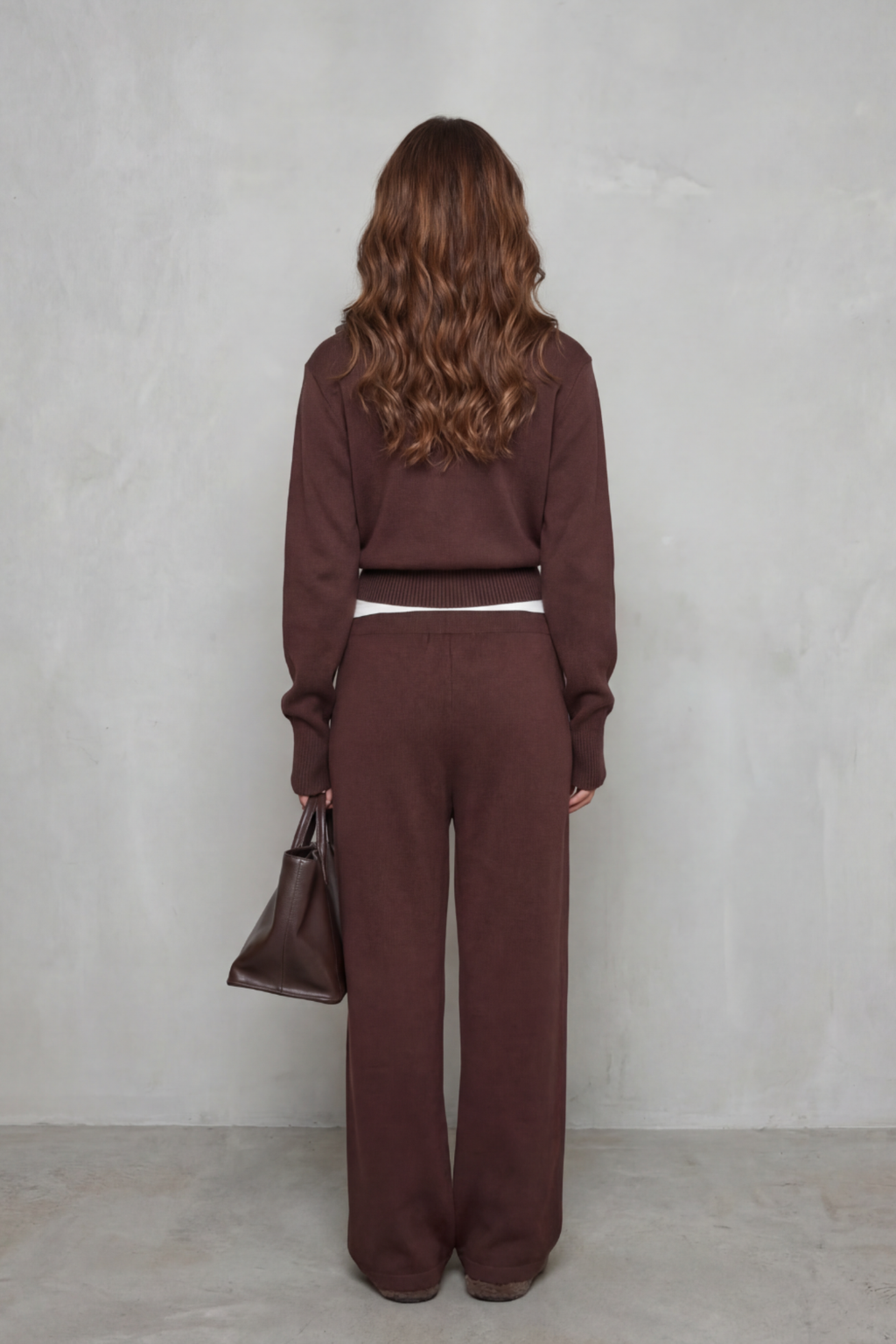 Zip Collar Wide Leg Lounge Set