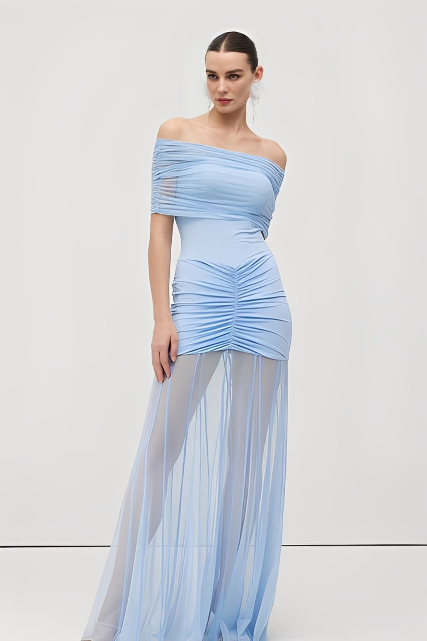 Slinky Off-Shoulder Maxi Dress