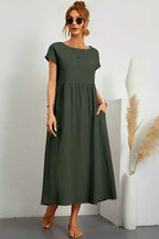 Relaxed Midi Dress with Pockets