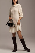 Twist Knit Sweater Mini Dress
