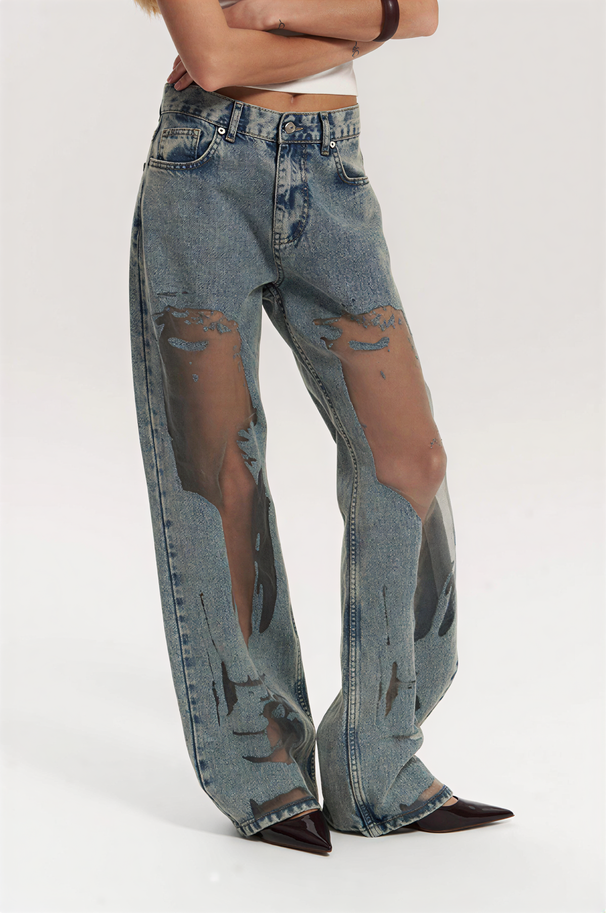 Trixie Blue Transparent Panel Jeans