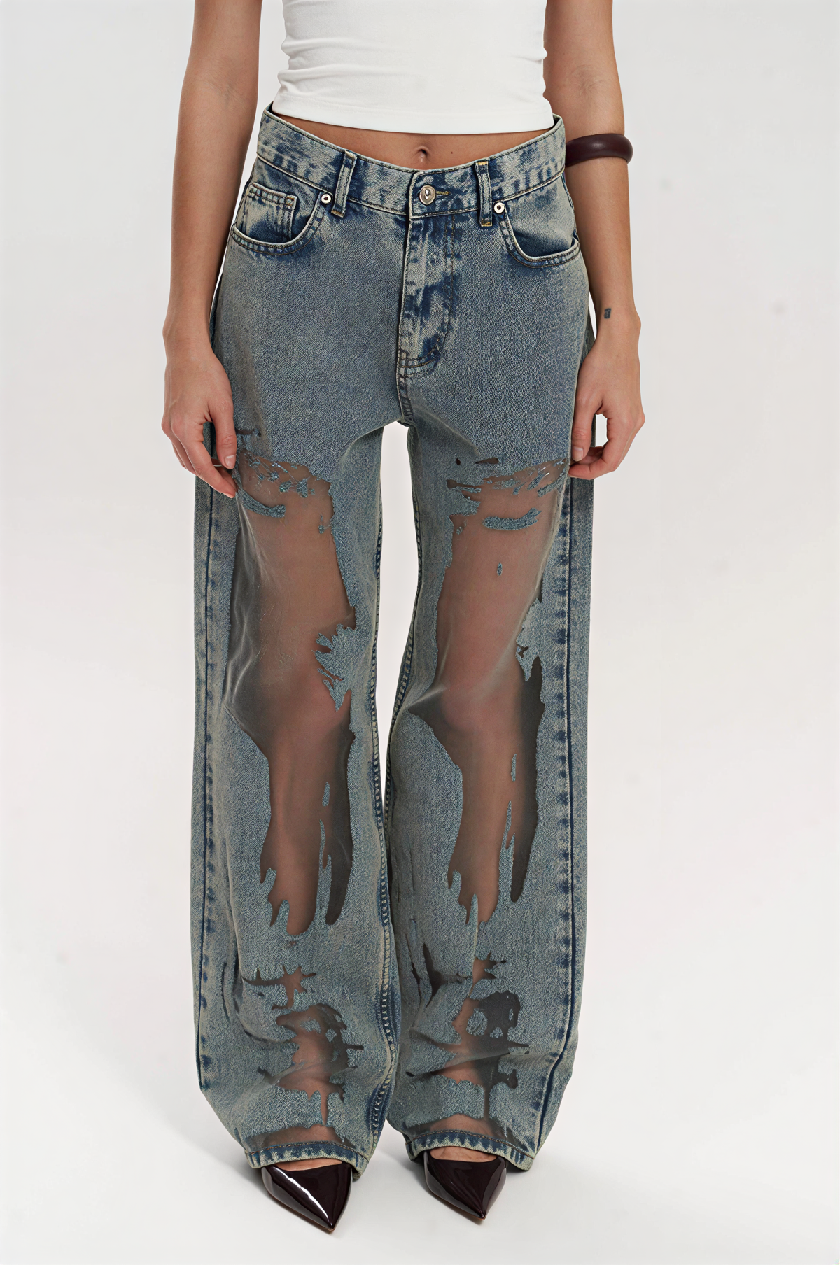 Trixie Blue Transparent Panel Jeans
