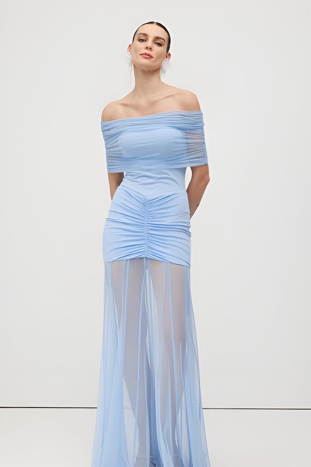 Slinky Off-Shoulder Maxi Dress