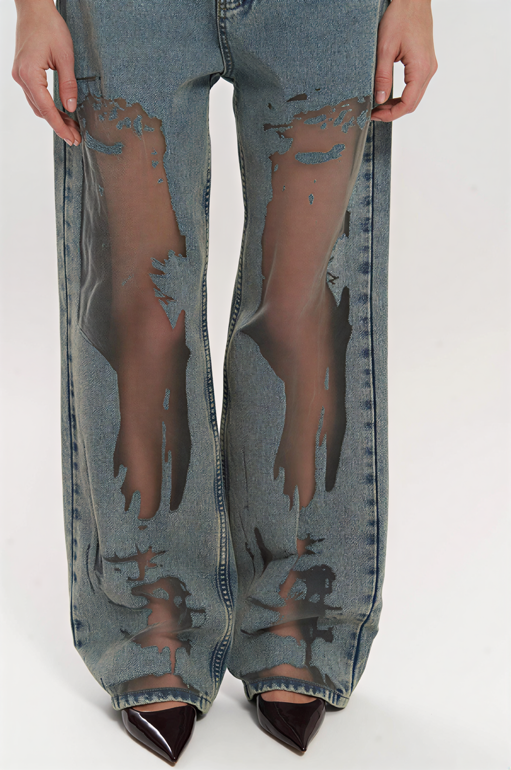 Trixie Blue Transparent Panel Jeans
