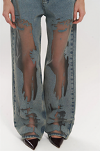 Trixie Blue Transparent Panel Jeans