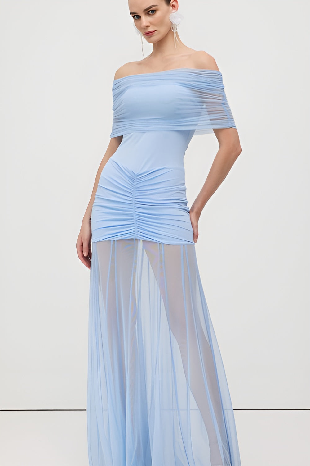 Slinky Off-Shoulder Maxi Dress
