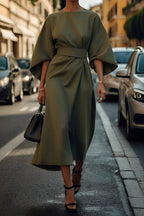 Luxe Shimmer Satin Long Dress
