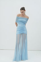 Slinky Off-Shoulder Maxi Dress