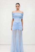 Slinky Off-Shoulder Maxi Dress
