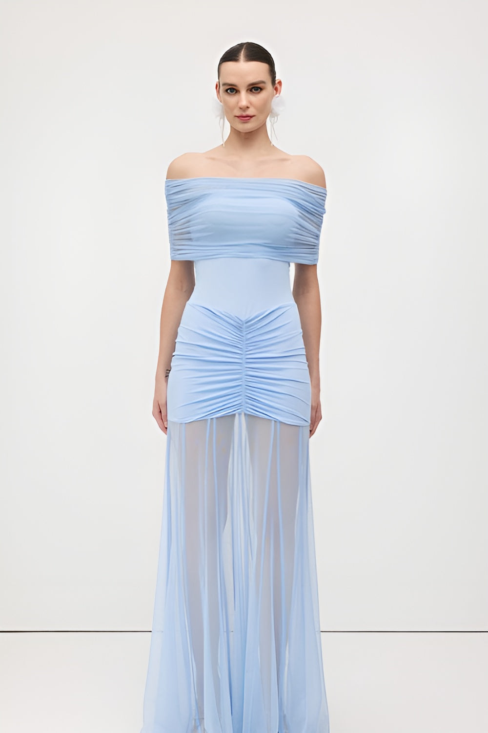 Slinky Off-Shoulder Maxi Dress